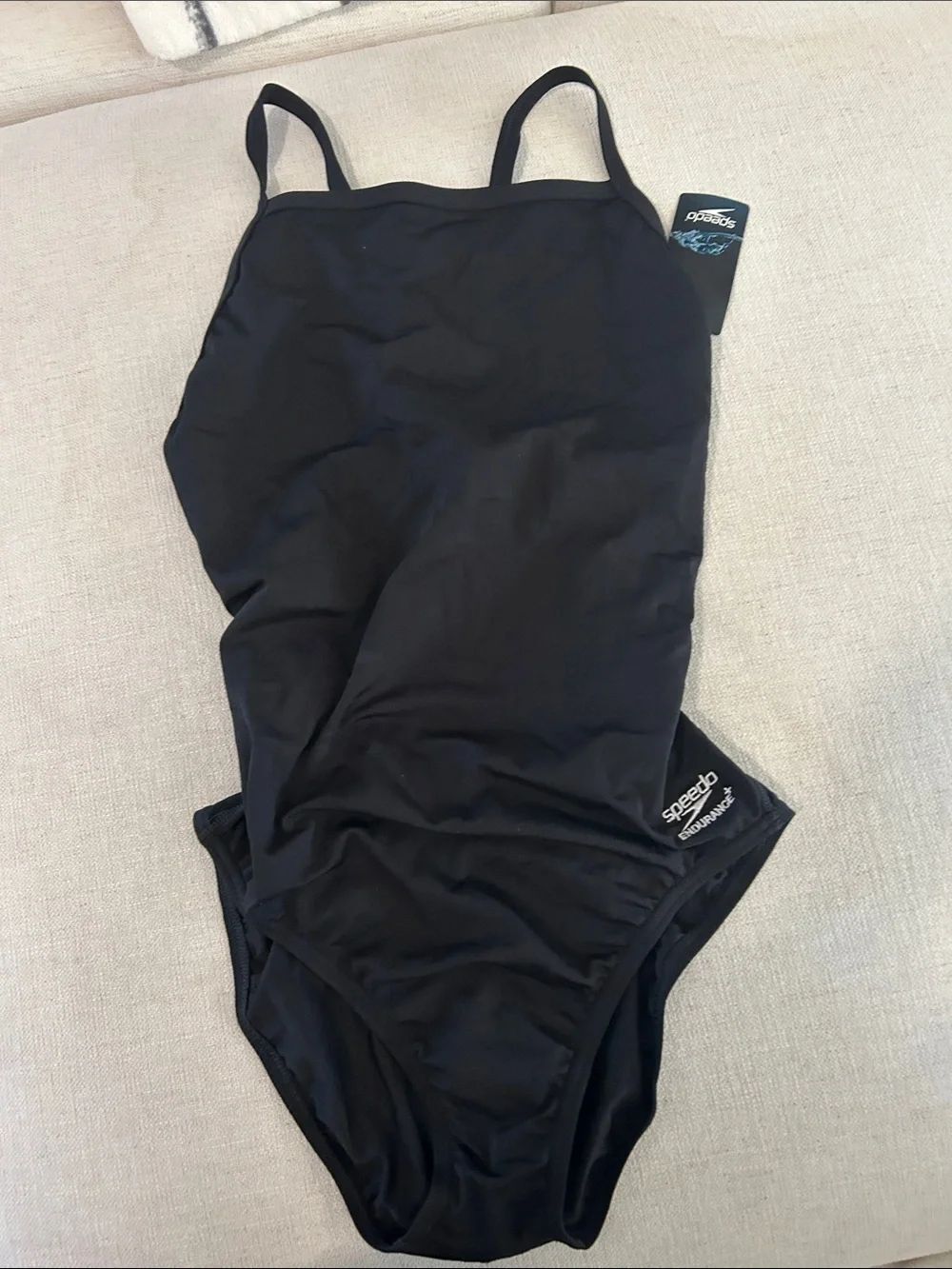 Speedo Women's Endurance+ Solid Flyback Black, Size 12/38, NWT